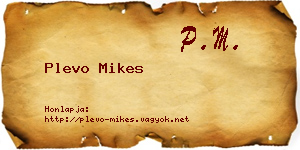 Plevo Mikes névjegykártya